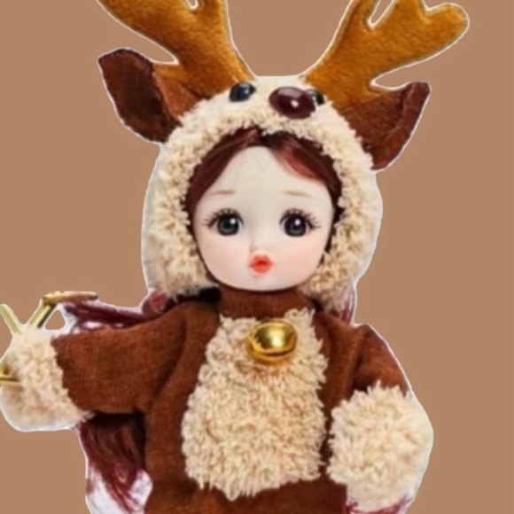 Small Brunette Doll in Reindeer costume. - Picture 9 of 14